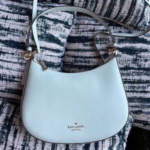 Kate Spade Staci Saffiano Leather Shoulder Bag Crystal Blue